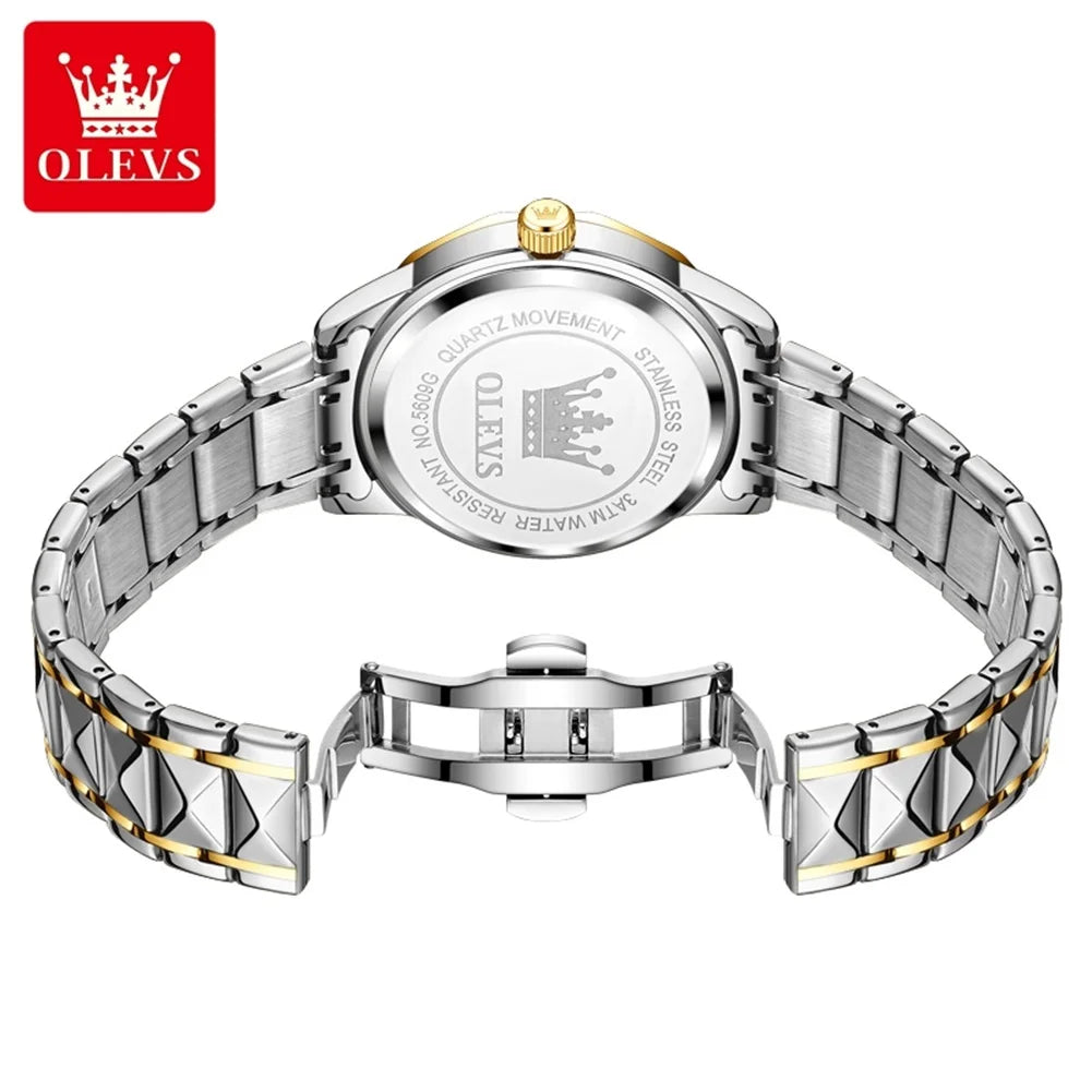 Reloj de Cuarzo OLEVS para Hombre con Calendario de Acero Inoxidable