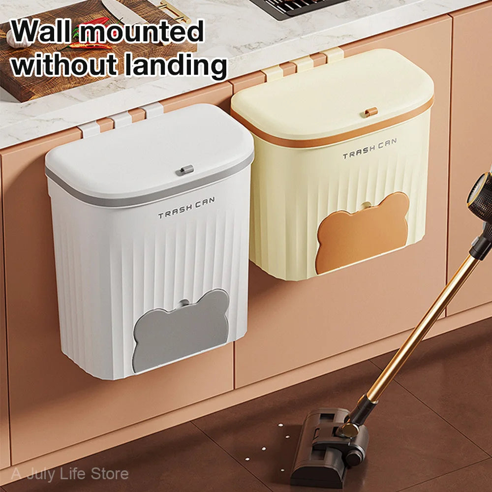 Cubo de basura de cocina 8,5/12L con tapa, montado en pared o encimera