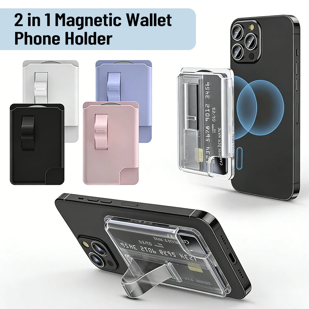 Funda Magnética 2 en 1 con Tarjetero para iPhone 16 15 14 Pro Max 13