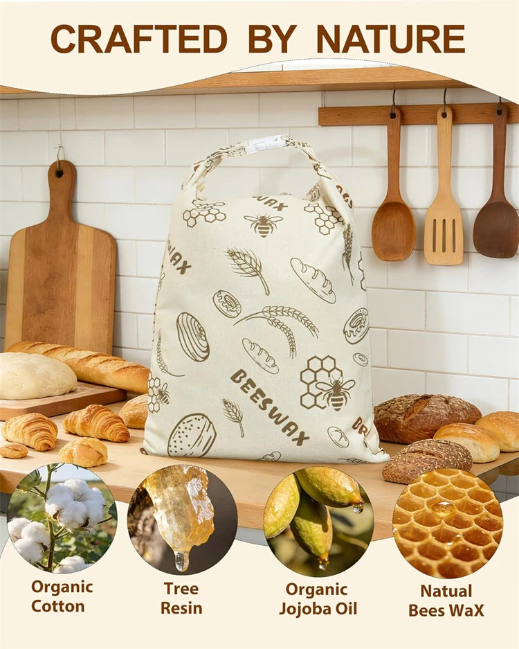 Bolsas Reutilizables de Cera de Abeja para Pan