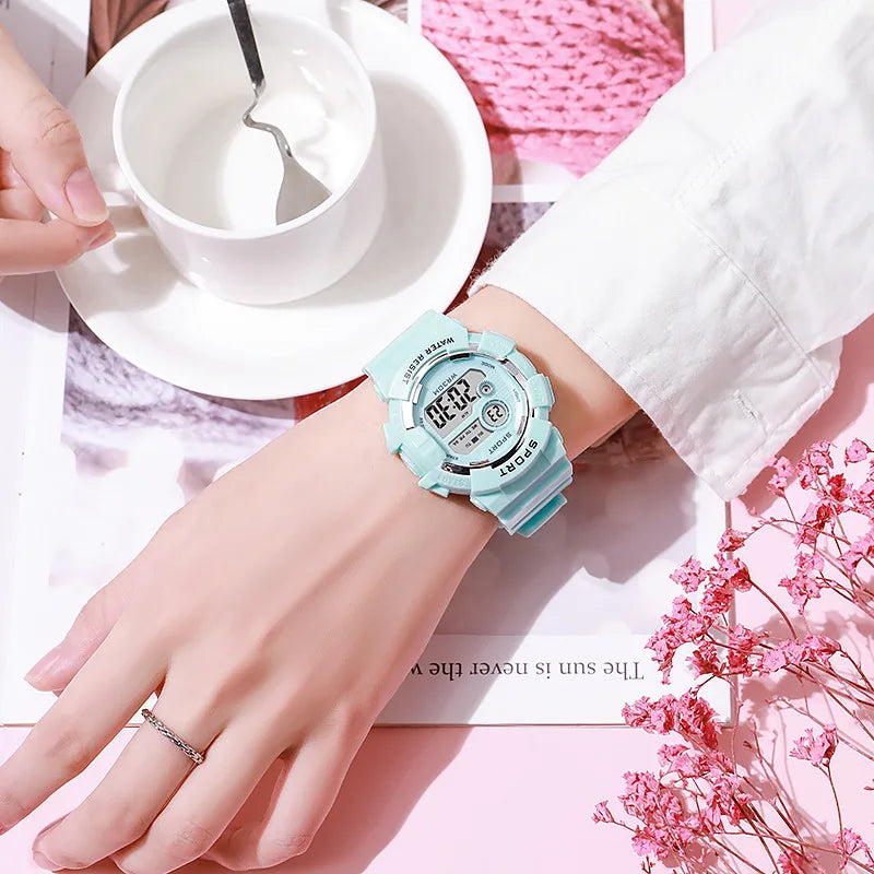 Relojes de moda para niños, reloj Digital deportivo luminoso resistente al agua, relojes con alarma, reloj electrónico inteligente para niños y niñas, regalo