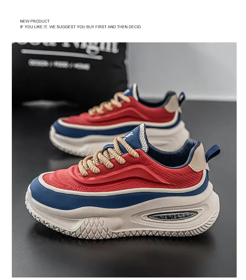 Zapatos Deportivos Casuales para Hombre, Zapatos de Skate con Suela Gruesa a la Moda, Zapatos Modernos y Cómodos para Hombre, Adecuados para Exteriores