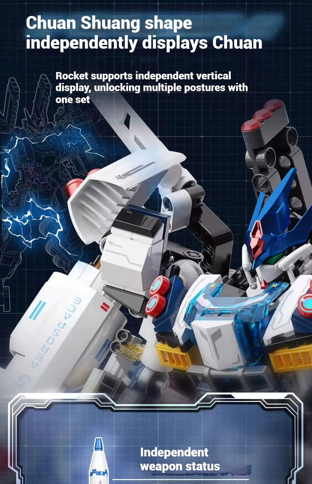 JAKI transformado Mecha coche misil militar cohete modelo de coche montaje, bloques de construcción Mecha juguetes de construcción, regalos de juguetes para niños