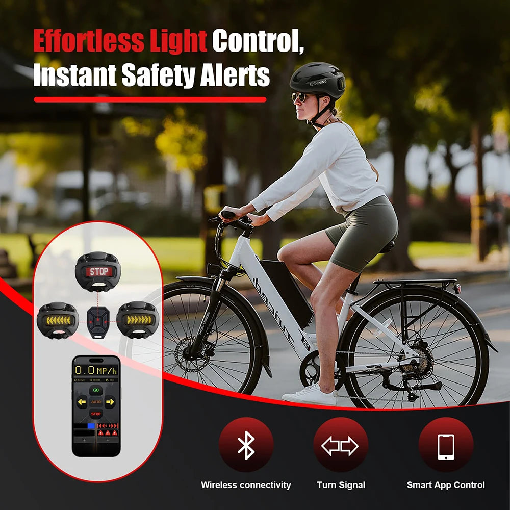 SLSHINING-casco de bicicleta LED con pantalla LED, luz trasera, Control inteligente por aplicación, cascos de ciclismo de montaña y carretera