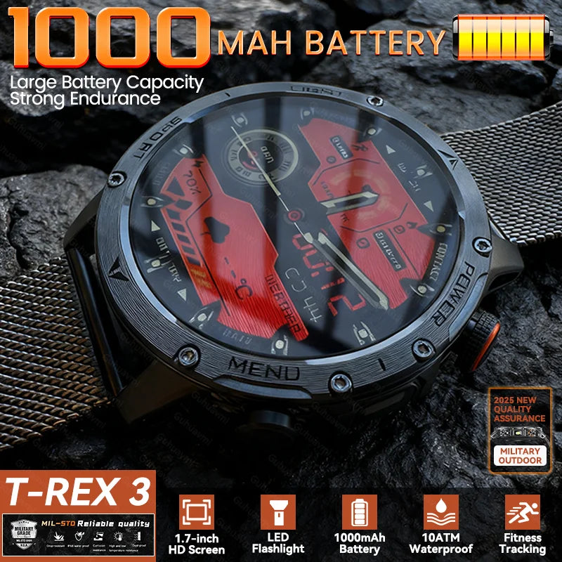 T-REX3 Reloj Inteligente Militar 10ATM Linterna
