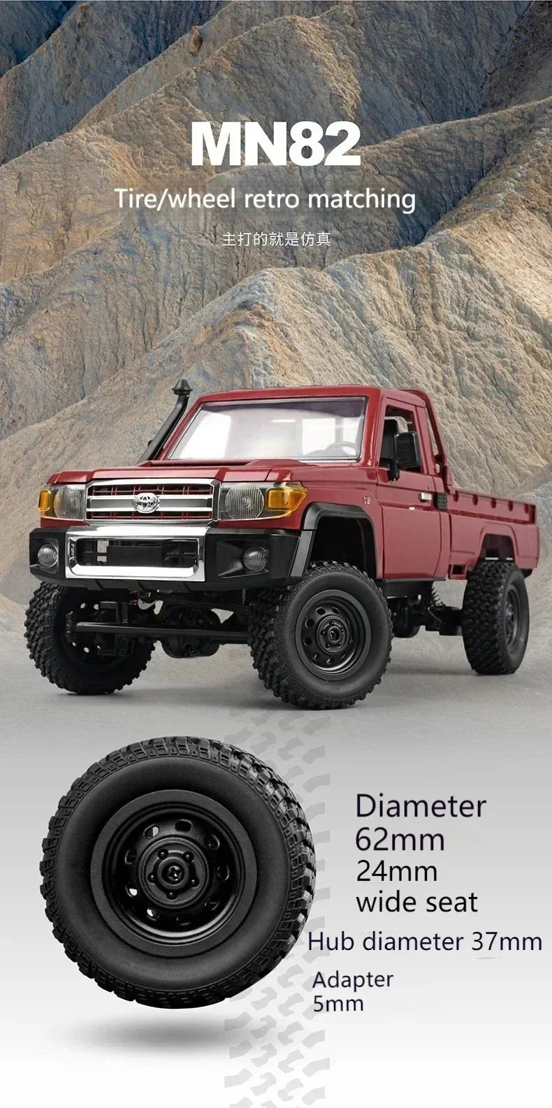 Crawler RC MN82 1:12 4WD Todoterreno con Mando