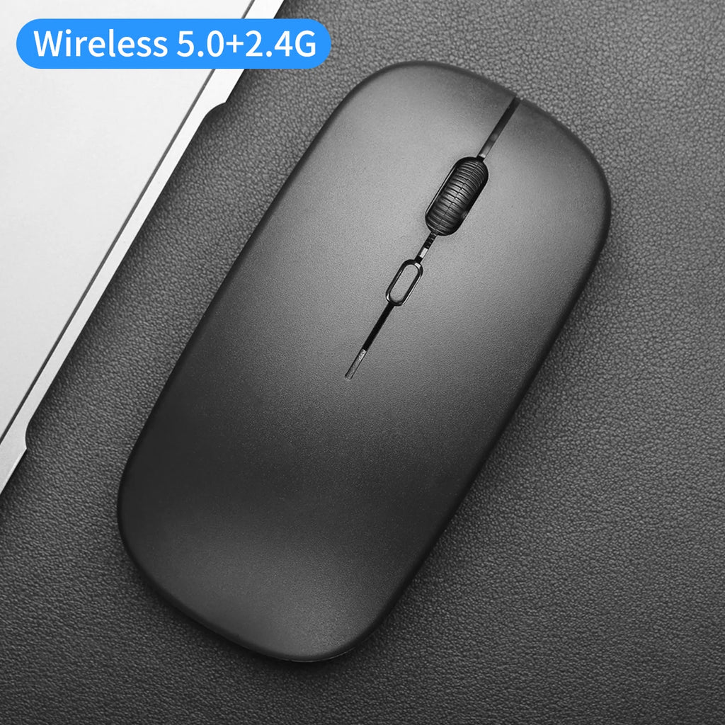 Ratón inalámbrico portátil compatible con Bluetooth 2,4 GHz modos duales ratón de ordenador con Nano receptor para Notebook PC portátil Macbook