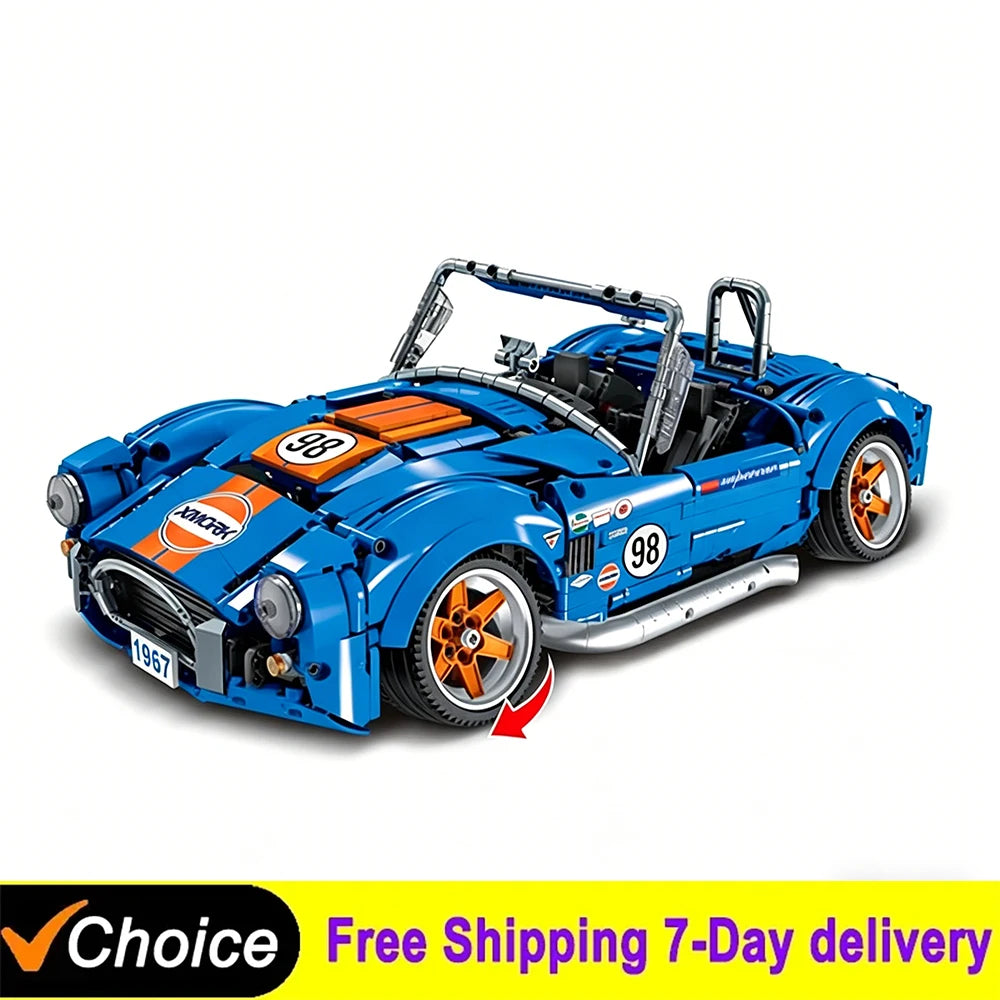 1816 Piezas de Bloques de Construcción Técnicos del Coche de Carreras Shelby 260 Cobra CSX2000, Ladrillos de Coche Bajo el Suelo, Juguetes para Niños, Regalos para Niños