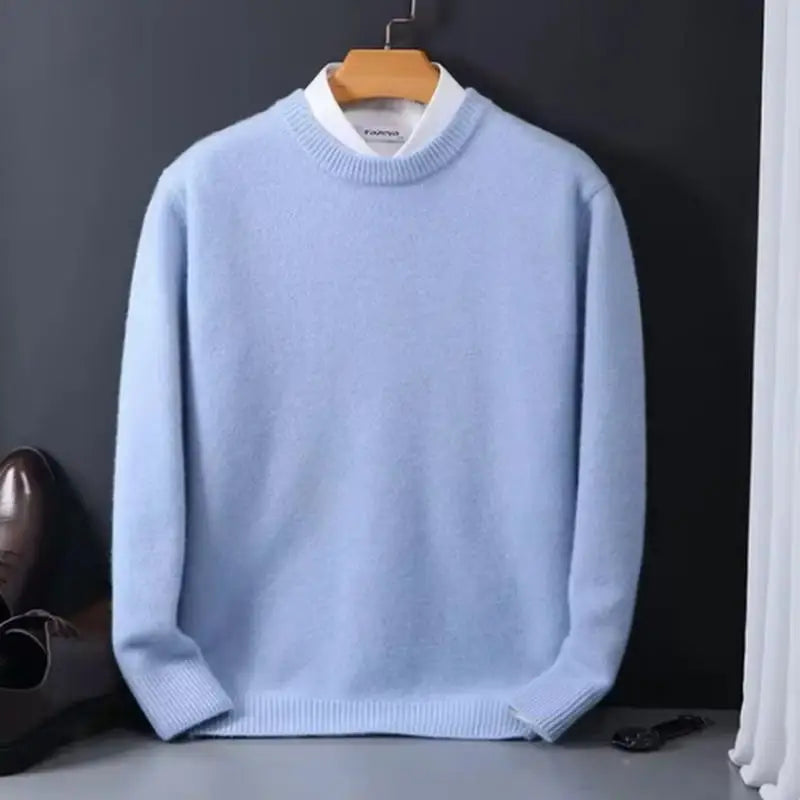 Suéter de Punto con Cuello Redondo para Hombre - Holgado, Otoño Invierno