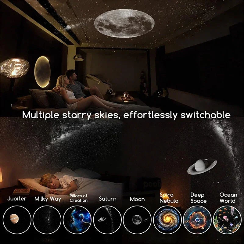 Mini proyector de estrellas Galaxy, luz nocturna dos en uno, luz ambiental para el hogar, decoración para dormitorio y coche, regalo para niños