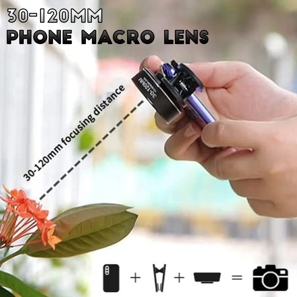 Kit de Lentes para Celular Macro 10x con Filtros CPL y Estrella