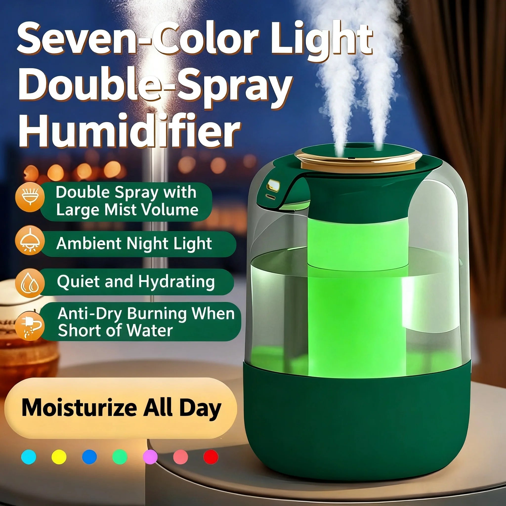 Humidificador de Doble Pulverización con Sensor