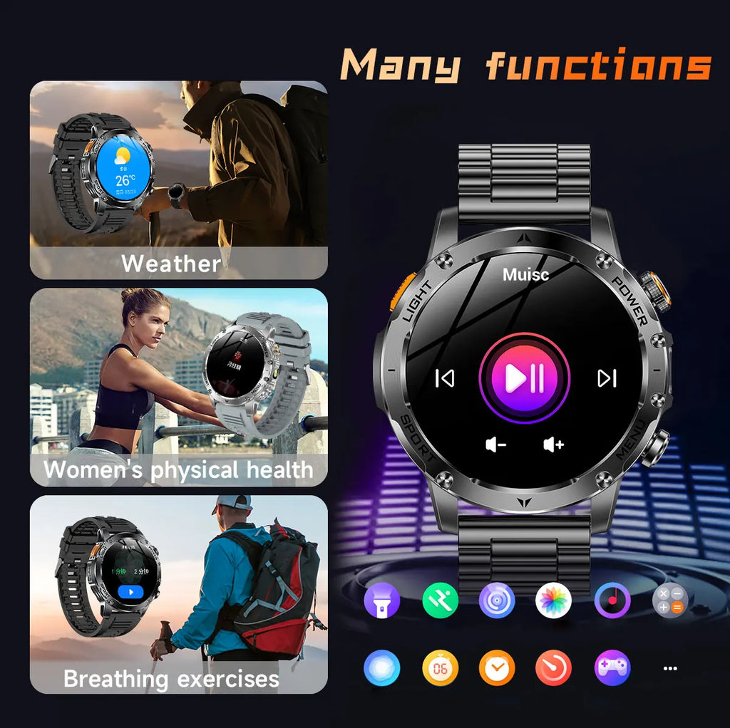 Reloj Inteligente Deportivo AMOLED con Batería 1000mAh, Brújula y GPS