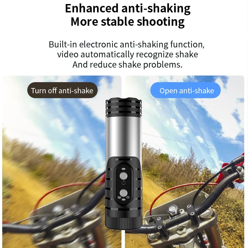 Cámara de acción FHD 1080P WiFi para bicicleta y casco, impermeable IP66