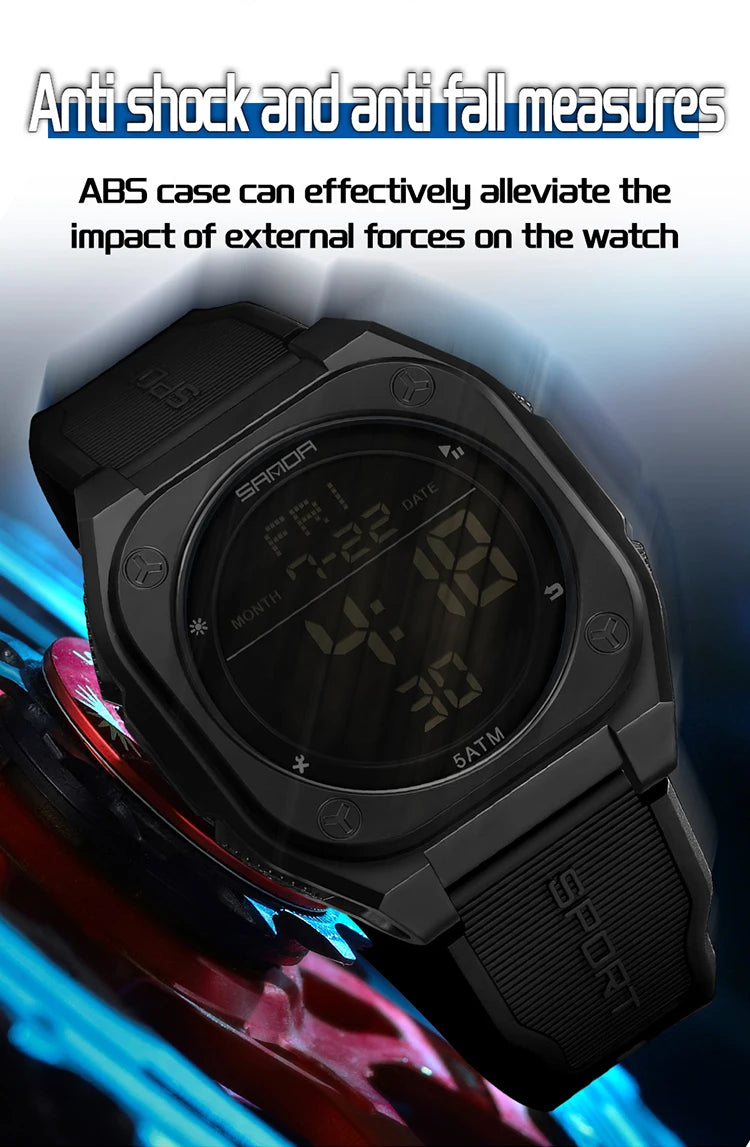 Reloj Digital SANDA 6272 para Estudiantes, Luminoso y Resistente al Agua