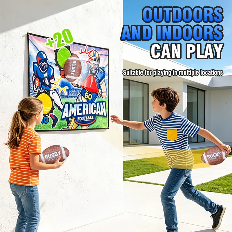 Juego de Rugby con Objetivo y Pelotas Adhesivas para Niños