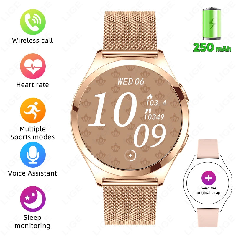 Reloj Inteligente LIGE AMOLED para Mujer Bluetooth