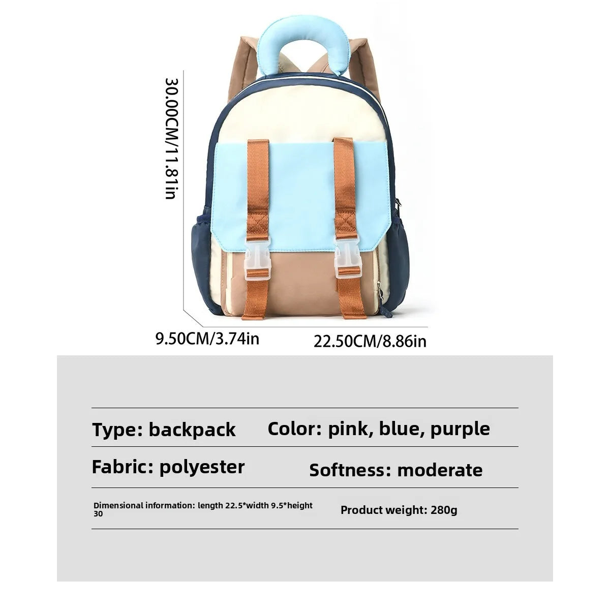 Mochila infantil a juego de colores, bonita mochila escolar para jardín de infantes, mochila de viaje de ocio con colores contrastantes