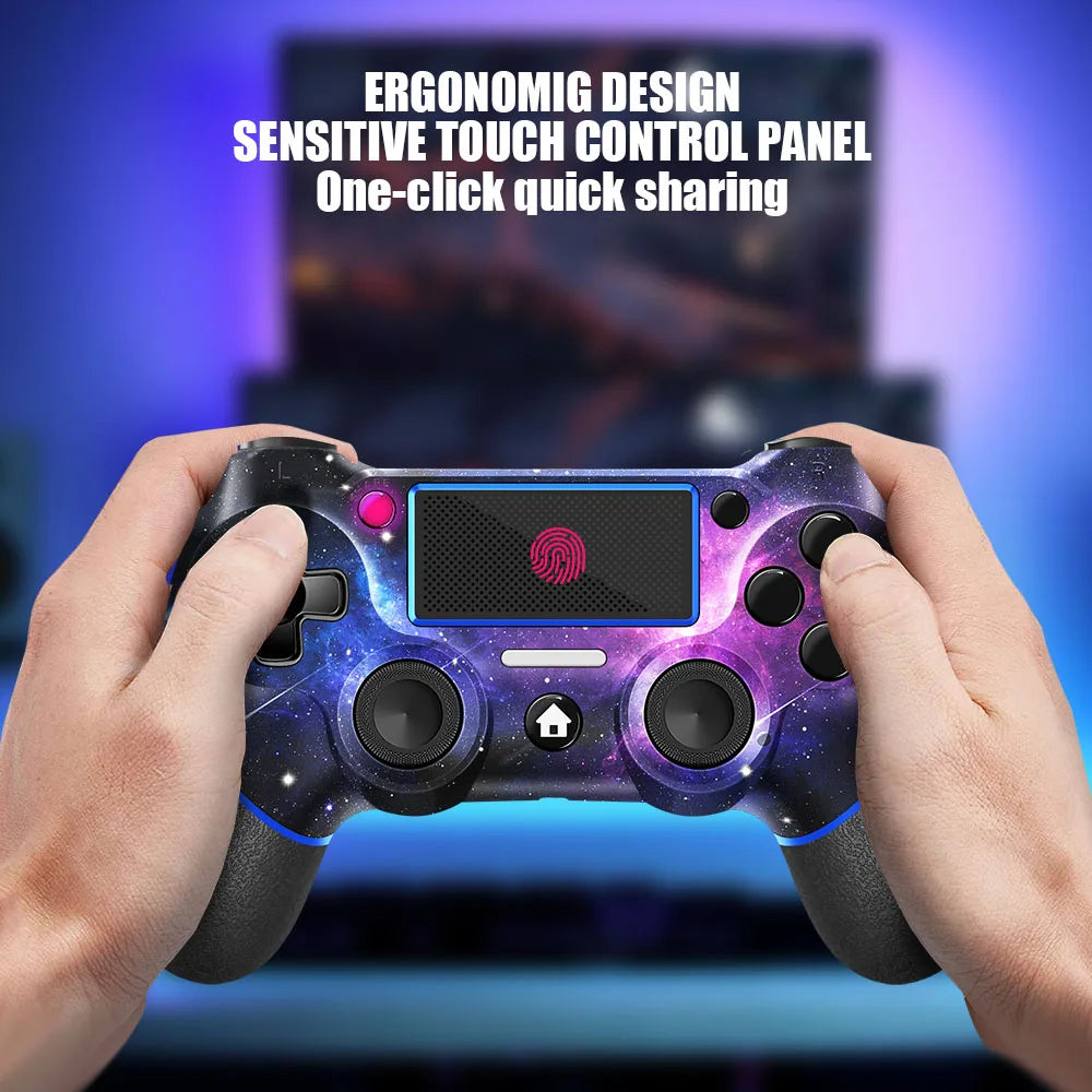 AceGamer Gamepad inalámbrico para controlador PS4, con cable USB C/dobles motores/giroscopio de 6 ejes/conector de audio de 3,5 mm/función de panel táctil