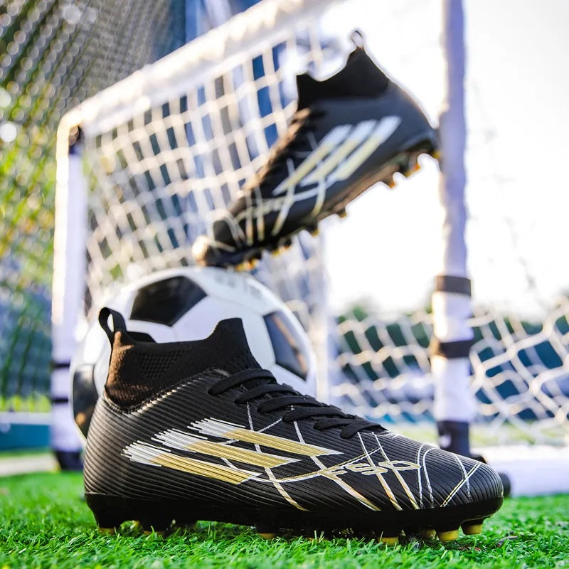 Botas de fútbol unisex de caña alta con cuello de calcetín transpirables