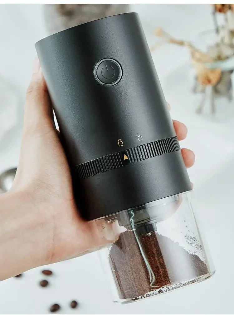 Nuevo Molinillo de café eléctrico portátil con 38 engranajes, molinillo de café fino grueso ajustable, cámara extraíble para viaje en casa