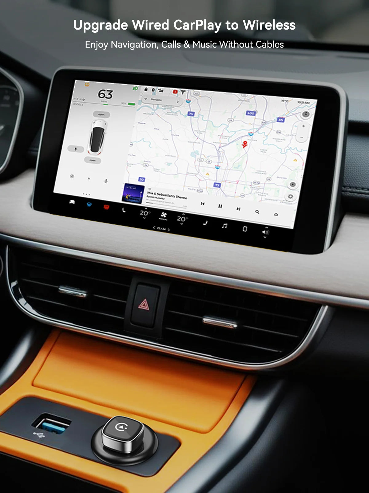 Adaptador CarPlay inalámbrico y Dongle Android Auto, conexión automática rápida, conversión CarPlay inalámbrica Plug & Play ultracompacta y portátil