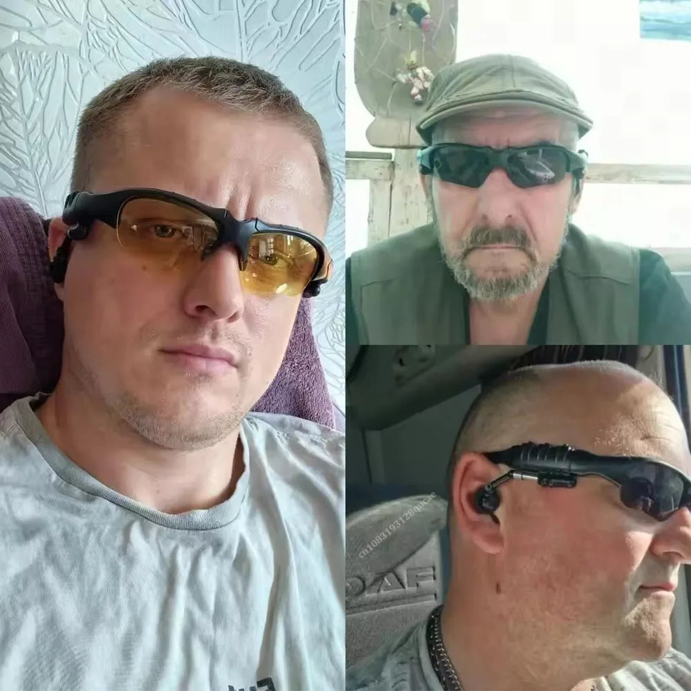 Auriculares estéreo inalámbricos con micrófono, gafas de sol para conducir, deportes de ciclismo, auriculares con reducción de ruido, gafas de sol