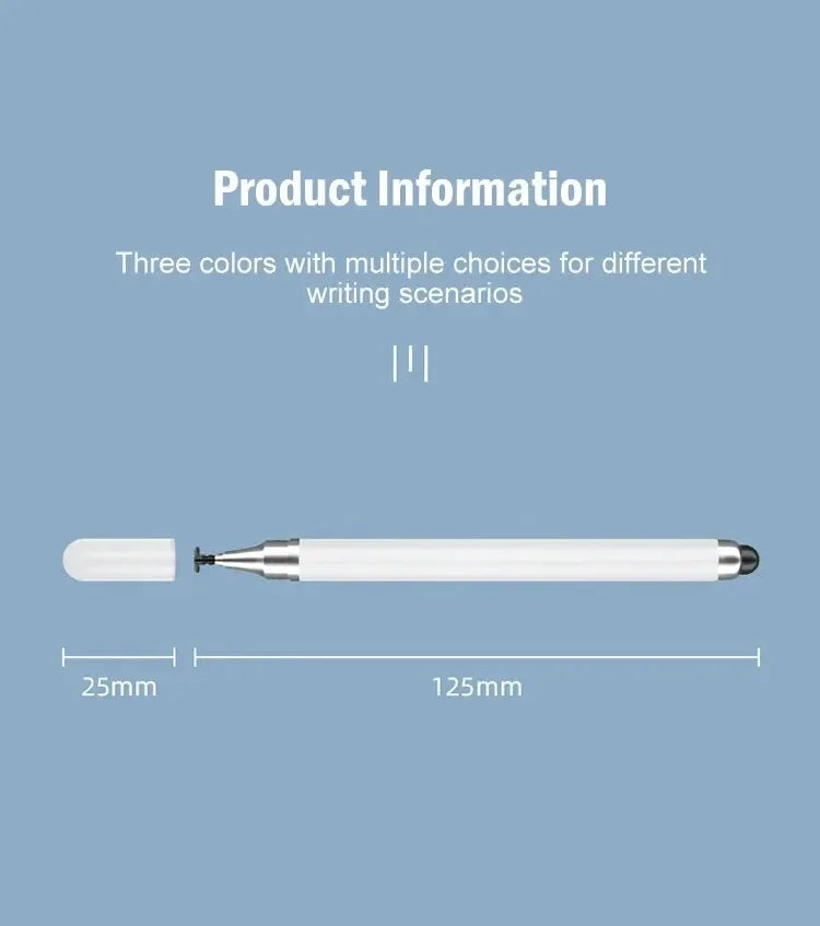 Lápiz Capacitivo de Doble Punta con Disco de Silicona, Doble Función, para Dibujo, Oficina, Retoque, Teléfono Móvil, Tableta
