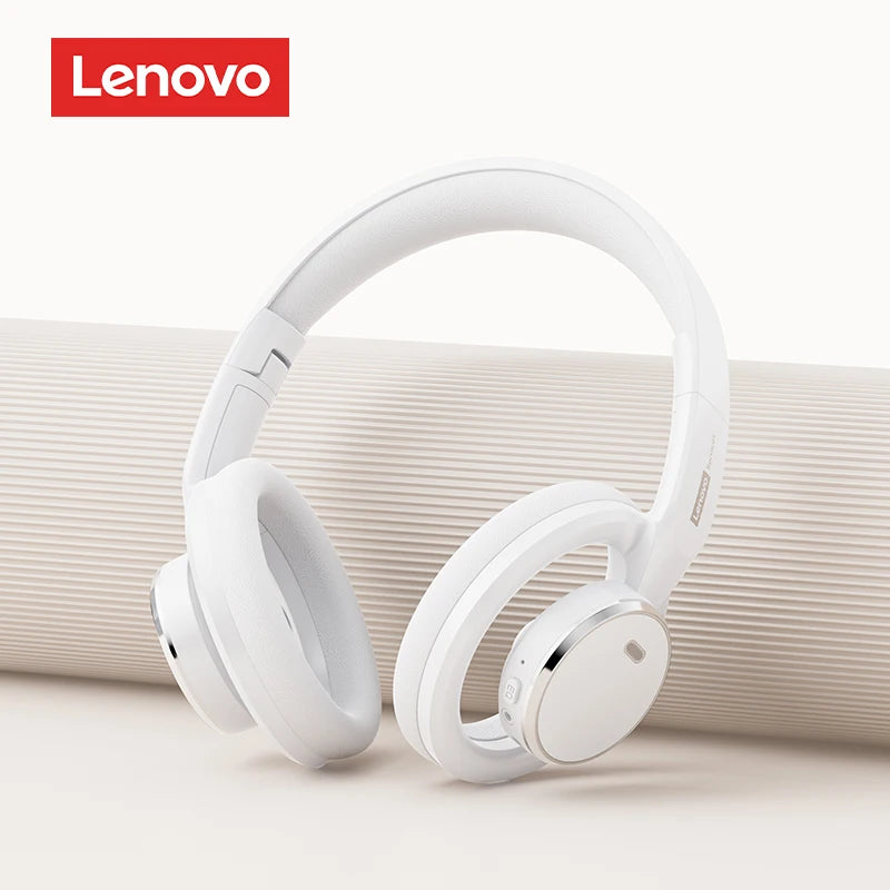 Choice Lenovo Auriculares para juegos inalámbricos Bluetooth 6.0, auriculares plegables deportivos sobre la oreja con micrófono HD, regalos LS116