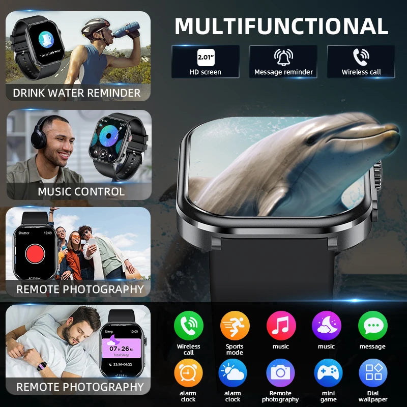 Smartwatch LIGE para mujer y hombre, pantalla 2,01", IP68, llamadas Bluetooth