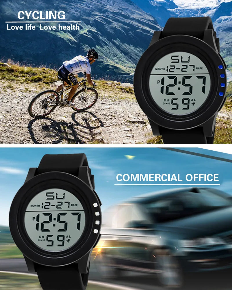Reloj Digital para hombre, reloj deportivo para exteriores, reloj de pulsera militar multifunción resistente al agua, reloj electrónico automático para hombre