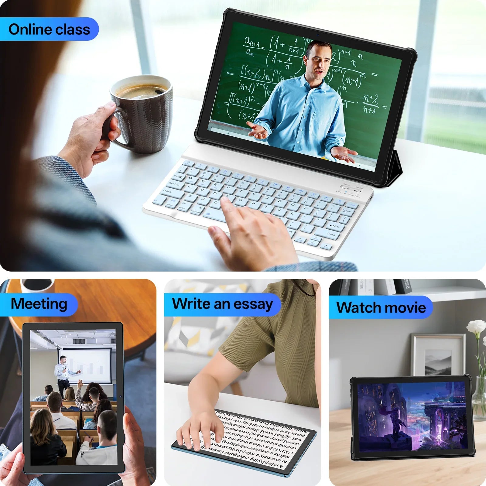 Tablet BAKEN 10 pulgadas Android 15, cuatro núcleos, 12 GB + 64 GB, WiFi 6