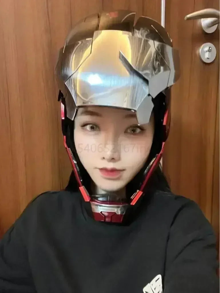 Casco de Iron Man de Marvel, Escala 1:1, MK50 MK5 MK17, con Control por Voz y Ojos Luminosos, Modelo Coleccionable para Adultos, Juguete de Navidad