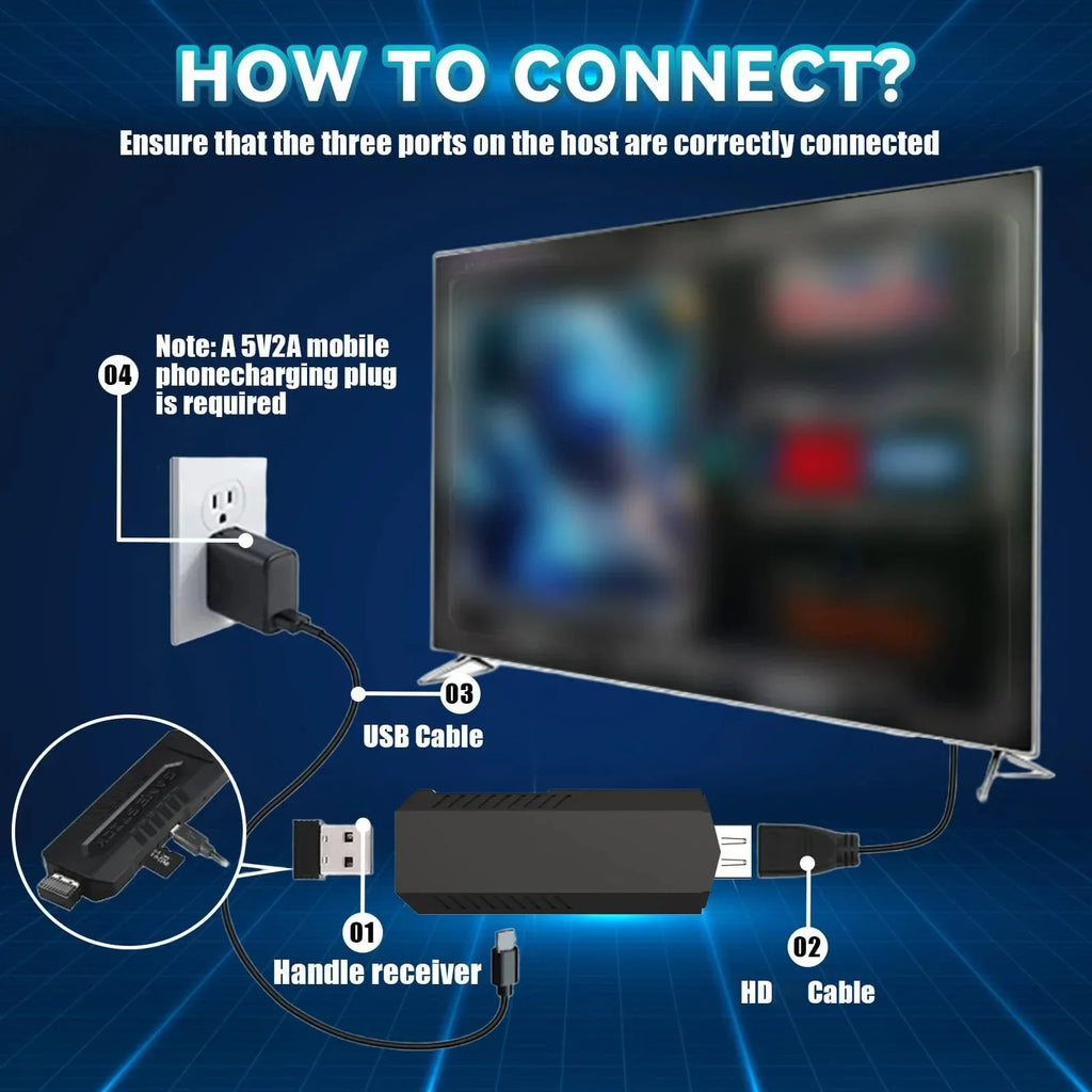 Nuevo X2 Pro Game Stick 44/45 emuladores más de 50000 juegos Retro controlador inalámbrico recargable TV en casa 2/4 jugadores regalo para niños