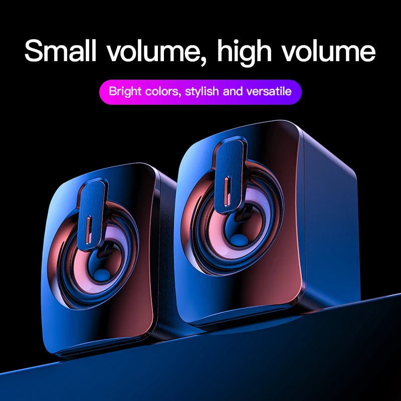 Altavoz estéreo USB inalámbrico con Bluetooth para ordenador de escritorio, portátil, PC, caja de sonido de música Musical para el hogar, Bluetooth, Altavoces