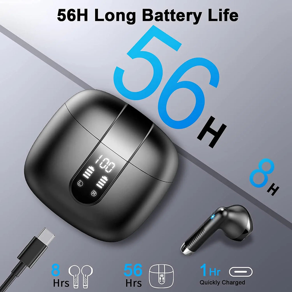 Auriculares Inalámbricos Bluetooth 5.3 con ENC y 40h de Autonomía