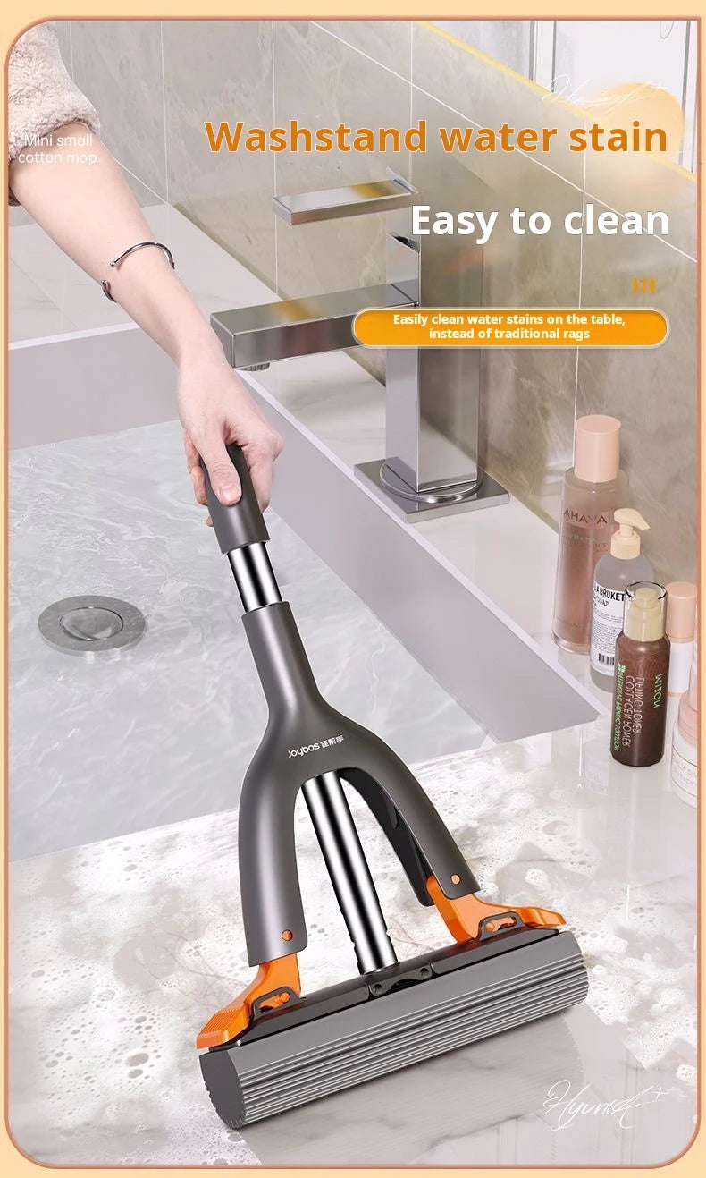 Mini fregona de esponja Joybos con sistema push-pull, uso multiusos