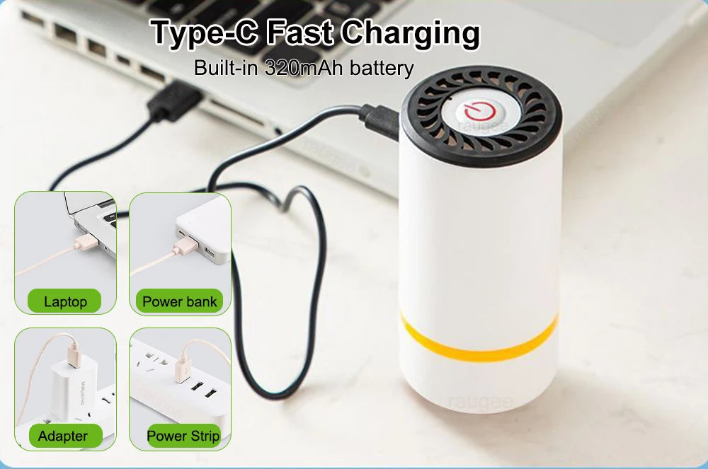 Selladora al vacío eléctrica recargable con succión de 60 Kpa y bolsas sin BPA
