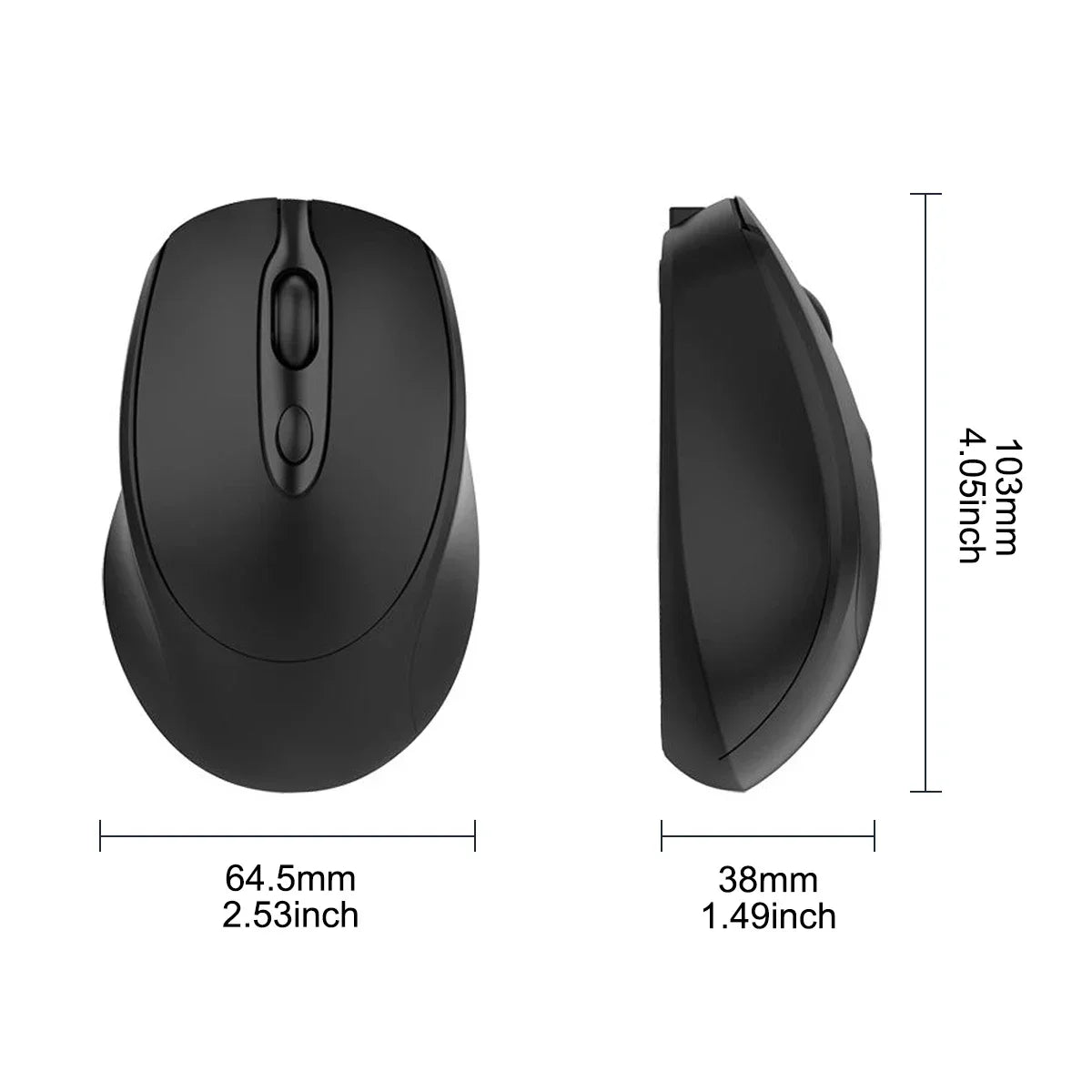 Ratón inalámbrico recargable para ordenador, Mouse inalámbrico Compatible con Bluetooth de 2,4G, USB, silencioso, para PC, portátil, Macbook y tableta