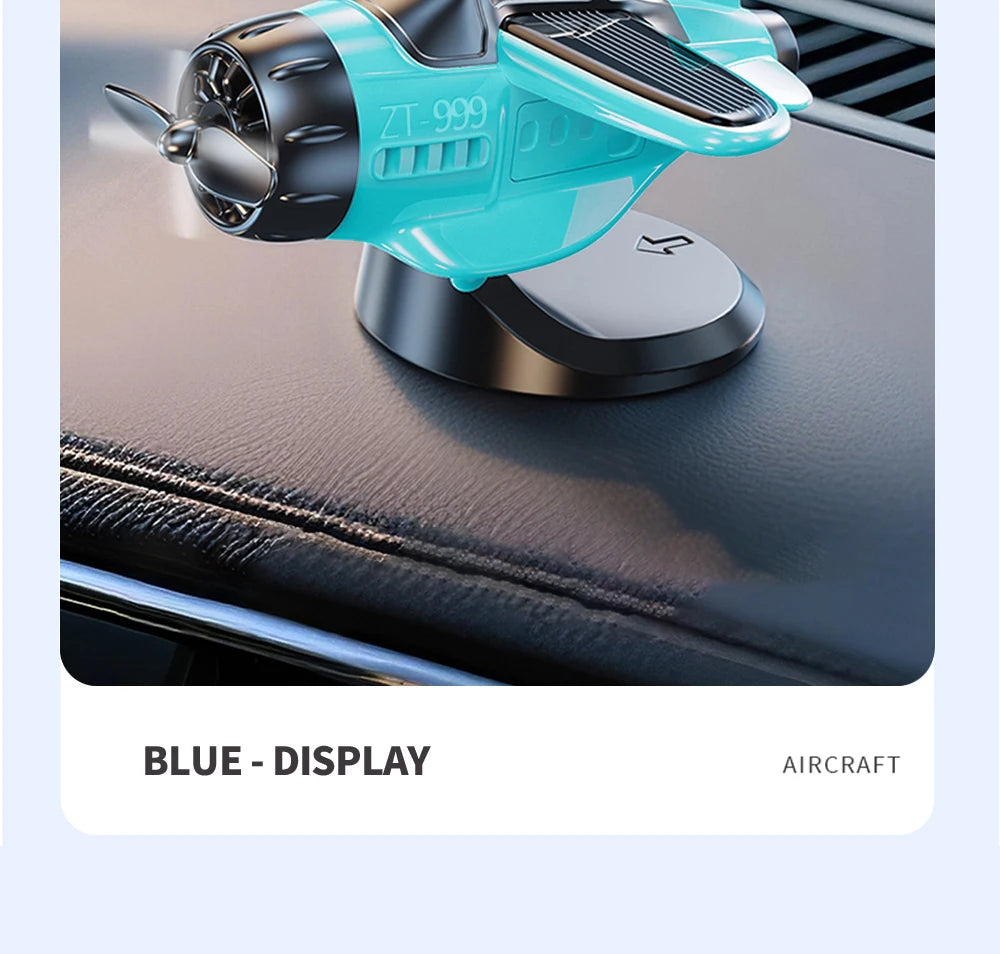 Mini avión con energía Solar, fragancia sólida, consola central para coche, adorno para salpicadero 360 °   Aire más fresco giratorio para aviones creativos
