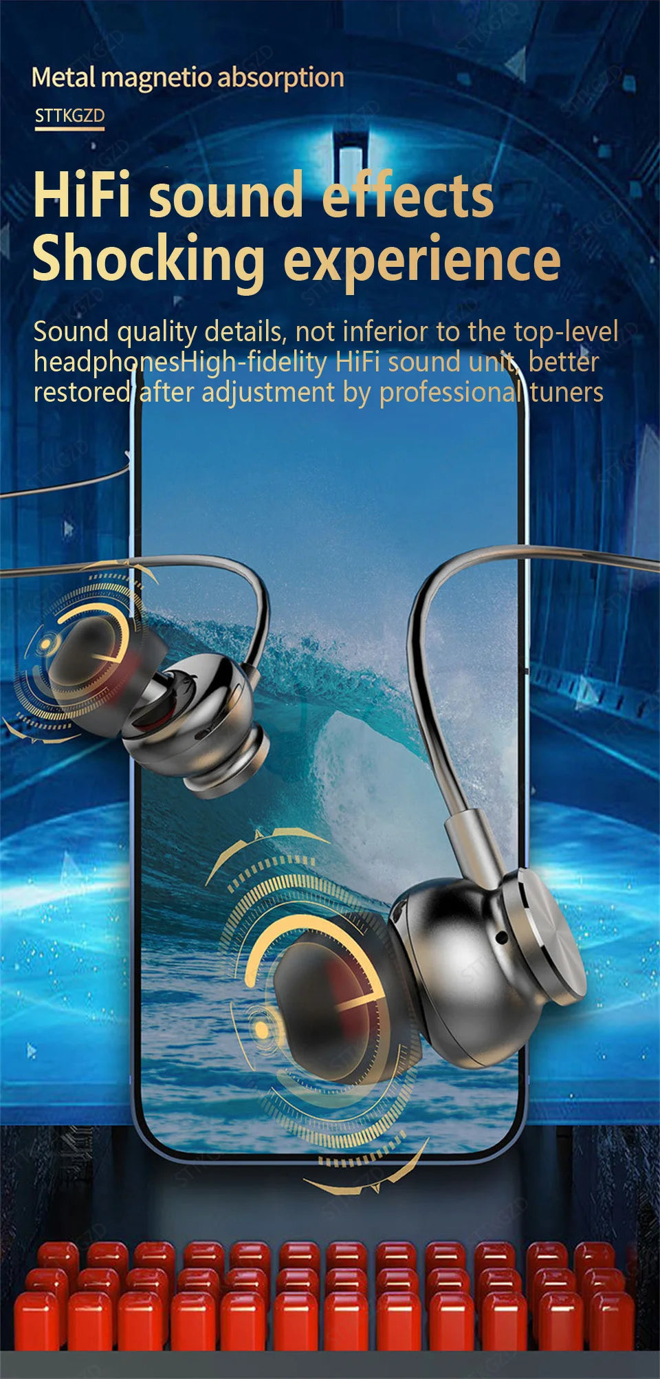 Auriculares Bluetooth Banda Cuello Deportivos TF