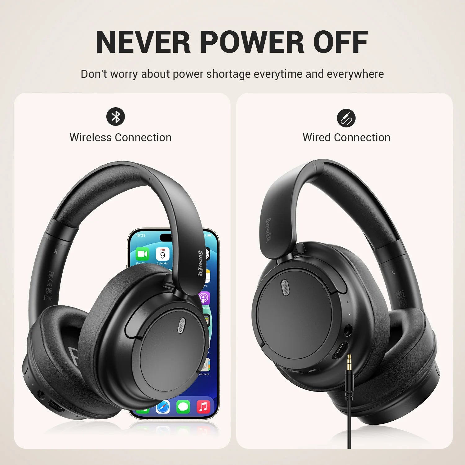 Oneodio Auriculares Bluetooth 5.3 Plegables 90H
