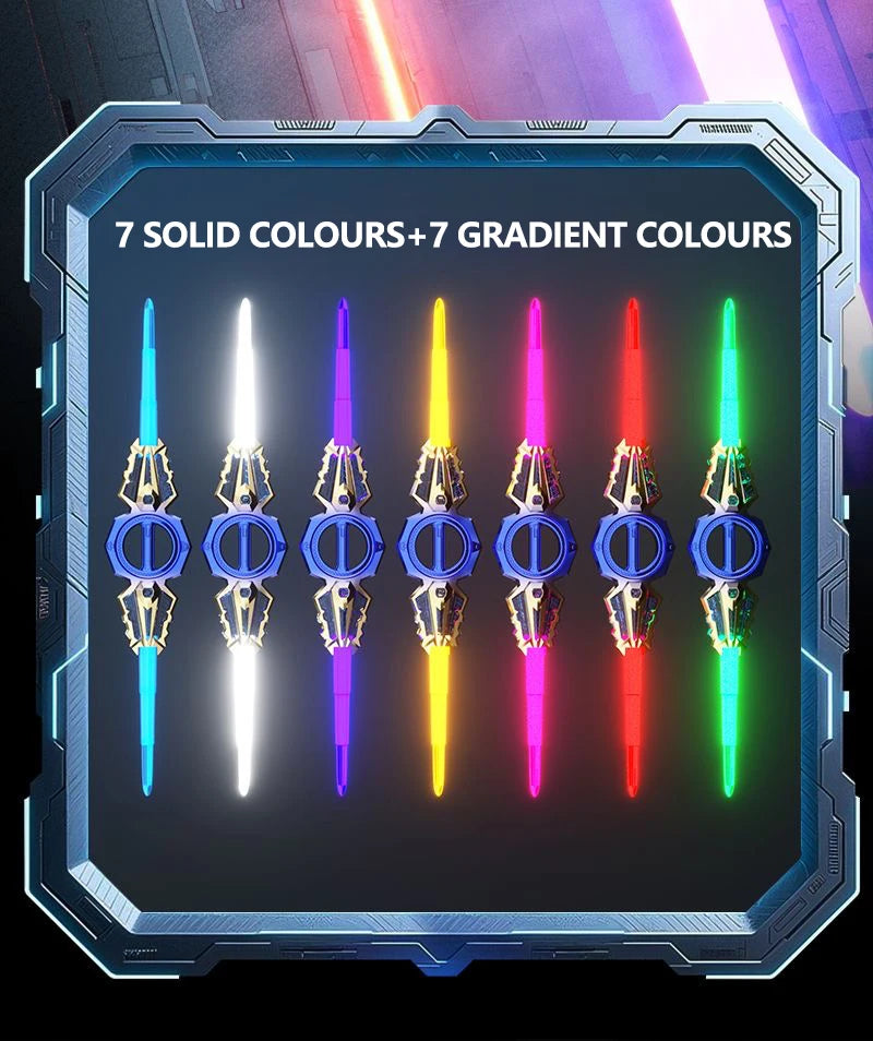 Espada Giratoria con Sonido y Luz, 14 Luces LED Multicolor Intermitentes, Espada de Juguete para Cosplay, Juguete Interactivo Familiar para Niños y Adultos
