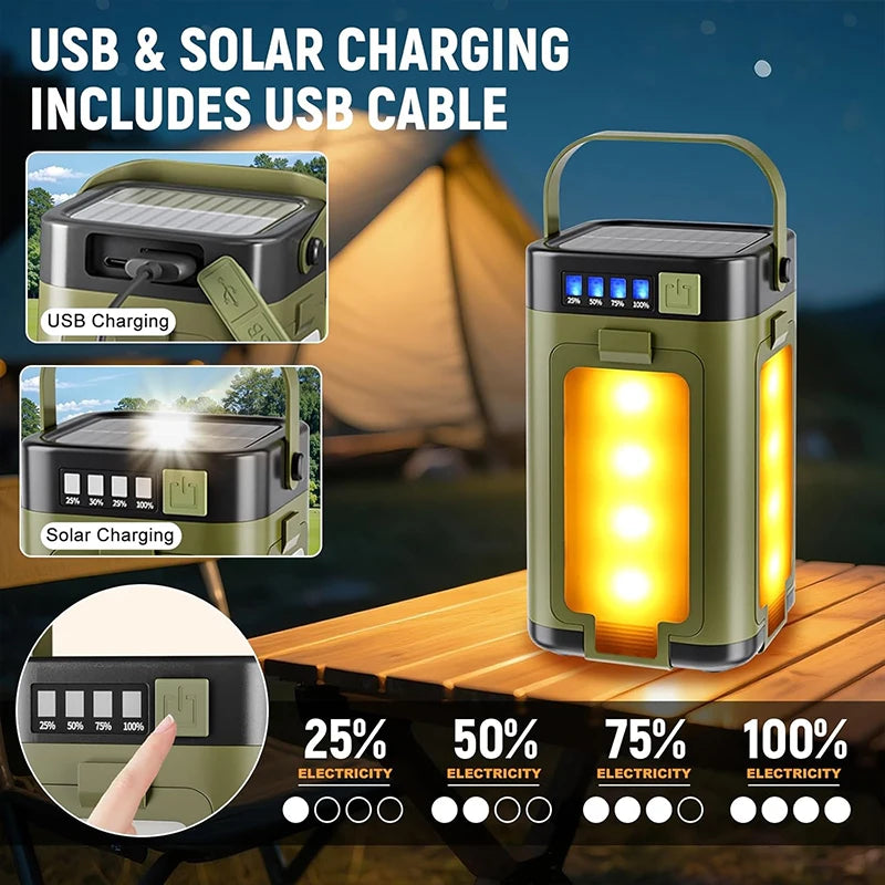 Lámpara Solar de Camping Recargable IPX4