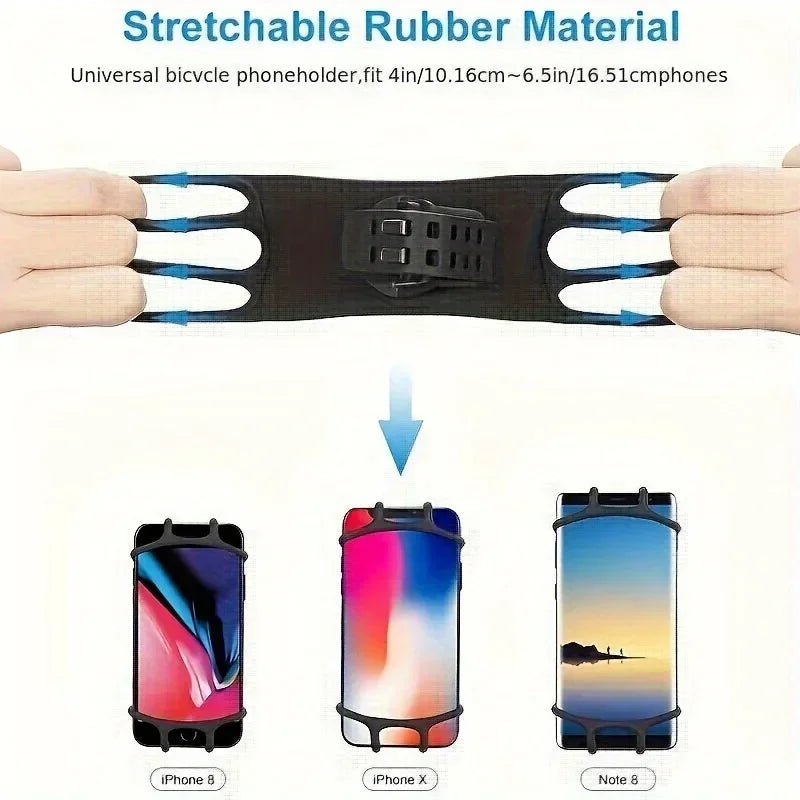 Soporte Universal para Teléfono Móvil de Bicicleta, Rotación de 360 Grados, Soporte de Silicona para GPS, Soporte para Cochecito de Bebé, Soporte para Manillar de Motocicleta