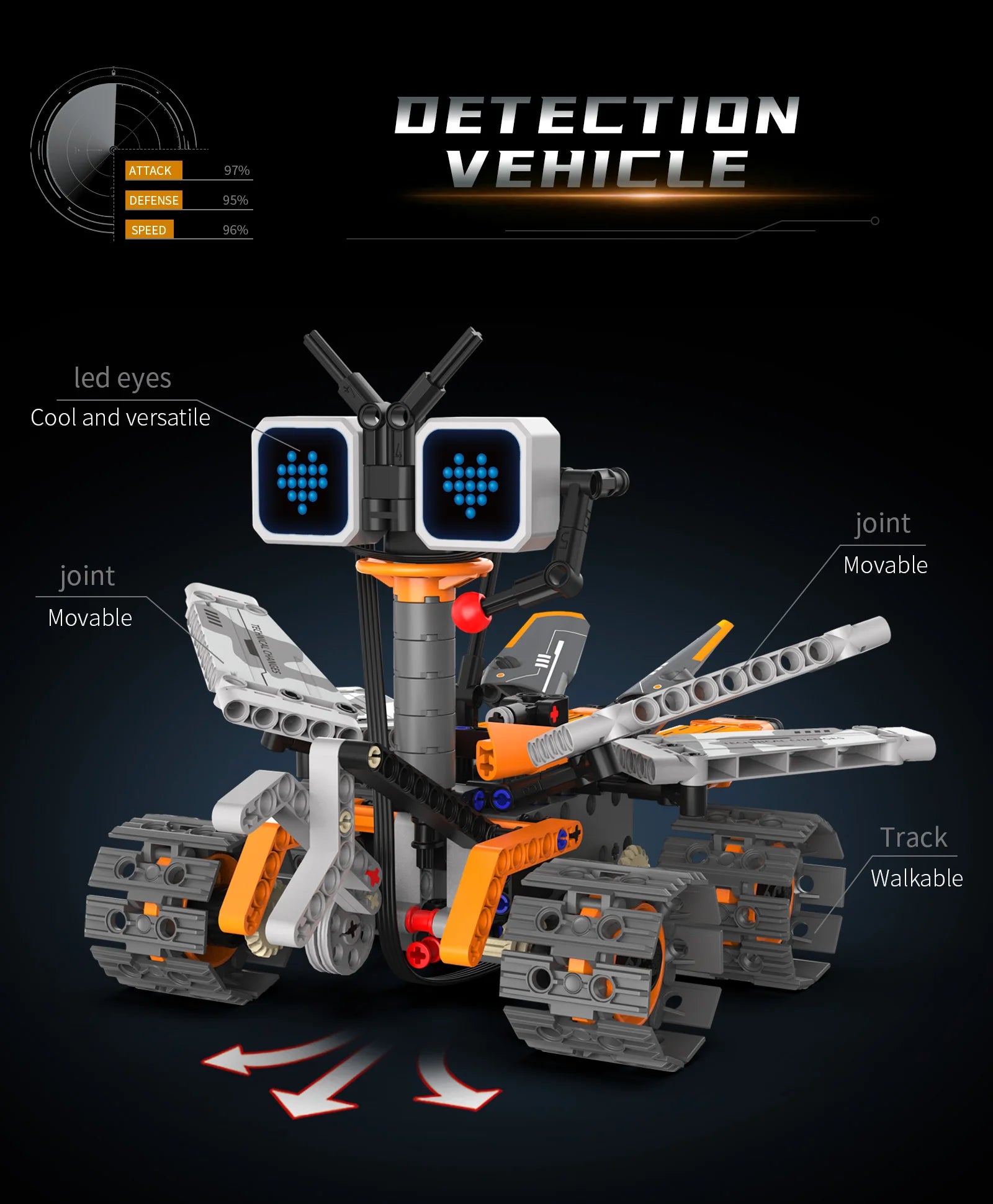 Montaje de modelo de robot transformable 5 en 1 con pantalla Digital, juguete de bloques de construcción de robot de control remoto, juguete para regalo para niños