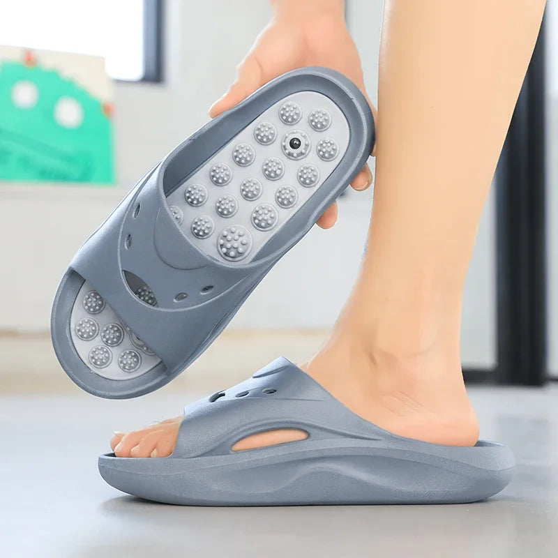 Pantuflas de masaje con acupresión magnética antideslizantes para baño
