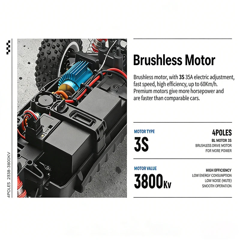 WLtoys 1/12 Autos RC 124008 124010 2.4G de Alta Velocidad   Coche de carreras teledirigido sin escobillas 4WD 60km/h, juguete para niños y adultos, regalo