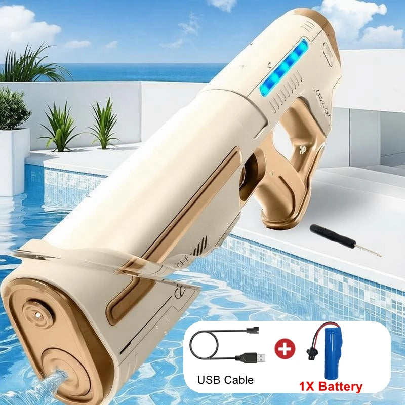 Pistolas de Agua Eléctricas Totalmente Automáticas para Adultos, Potentes, de Gran Capacidad, Juguete de Verano para Juegos al Aire Libre