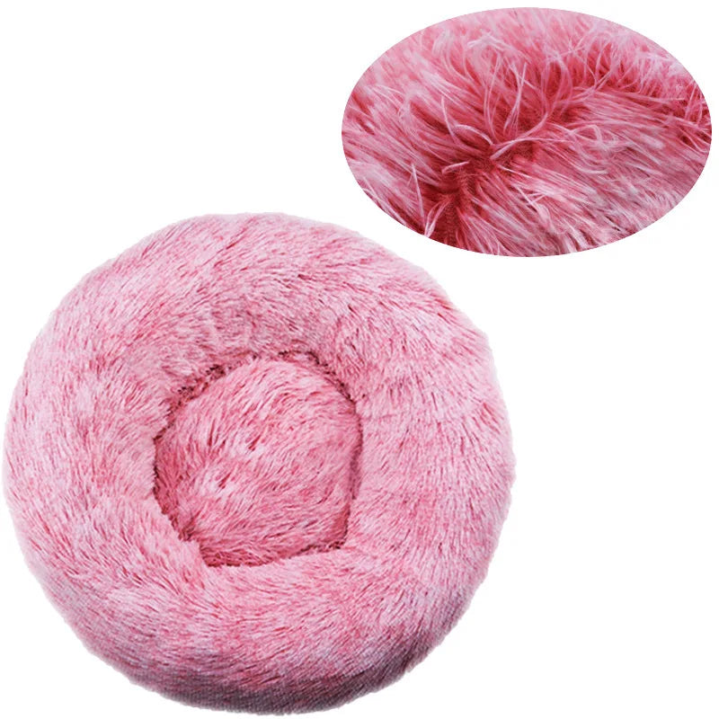 Cama Redonda de Felpa para Mascotas - Perros y Gatos